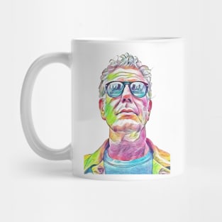 Anthony Bourdain Coloured Pencil Art Mug